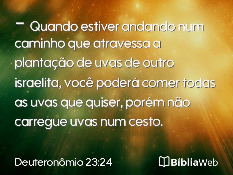 Deuteronômio 23:24 em imagem para compartilhar
