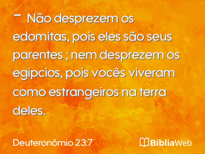 Deuteronômio 23:7 em imagem para compartilhar