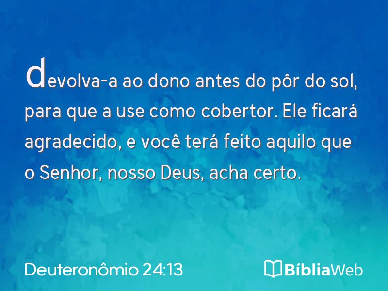 Deuteronômio 24:13 em imagem para compartilhar