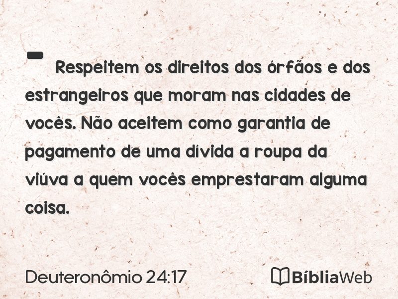 Deuteronômio 24:17 em imagem para compartilhar