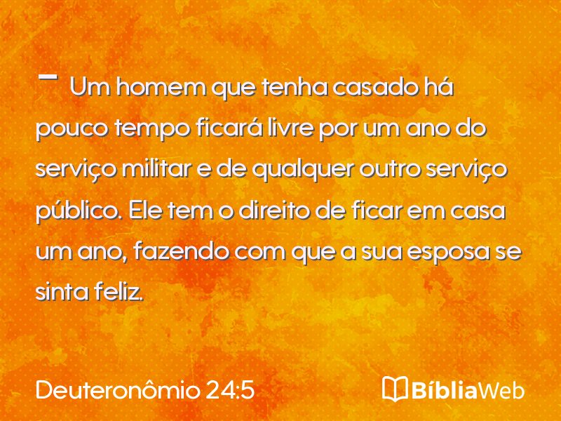 Deuteronômio 24:5 em imagem para compartilhar