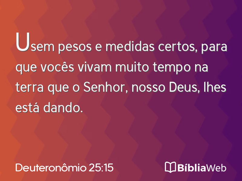 Deuteronômio 25:15 em imagem para compartilhar