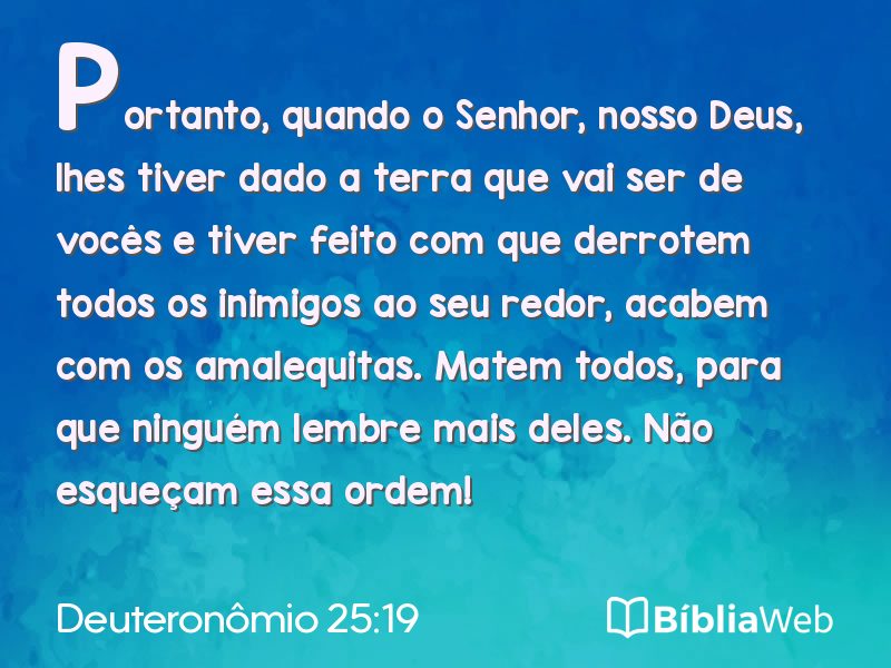 Deuteronômio 25:19 em imagem para compartilhar