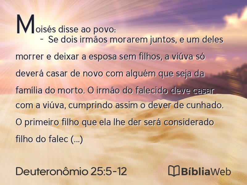 Deuteronômio 25:5-12 em imagem para compartilhar
