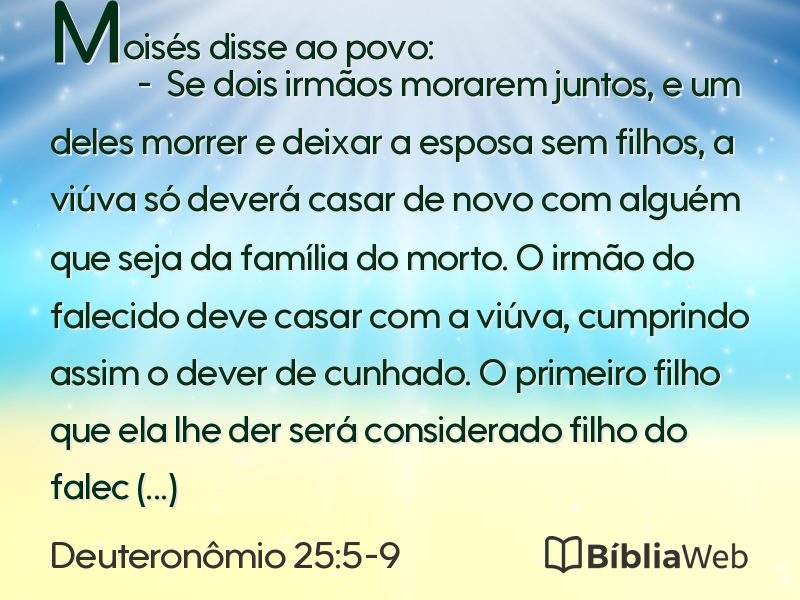 Deuteronômio 25:5-9 em imagem para compartilhar