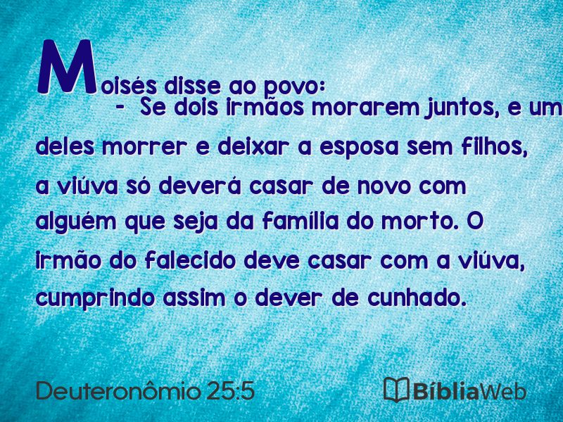 Deuteronômio 25:5 em imagem para compartilhar