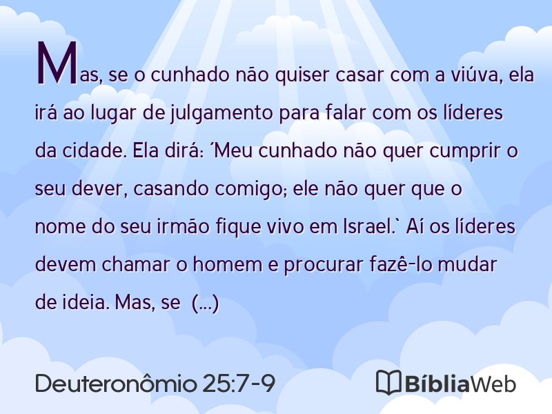 Deuteronômio 25:7-9 em imagem para compartilhar