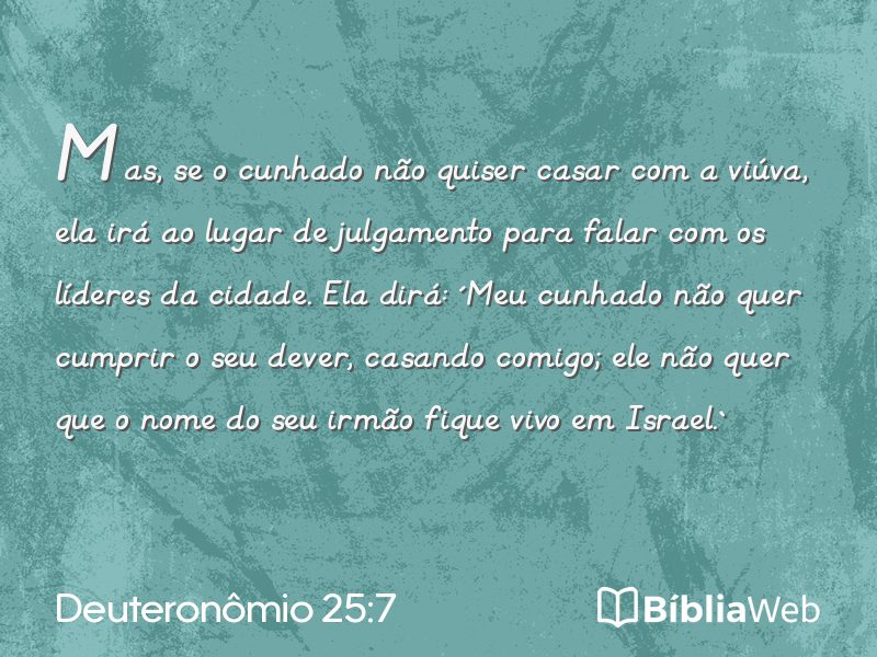 Deuteronômio 25:7 em imagem para compartilhar
