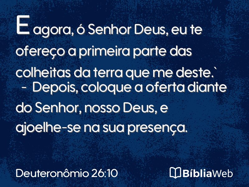 Deuteronômio 26:10 em imagem para compartilhar
