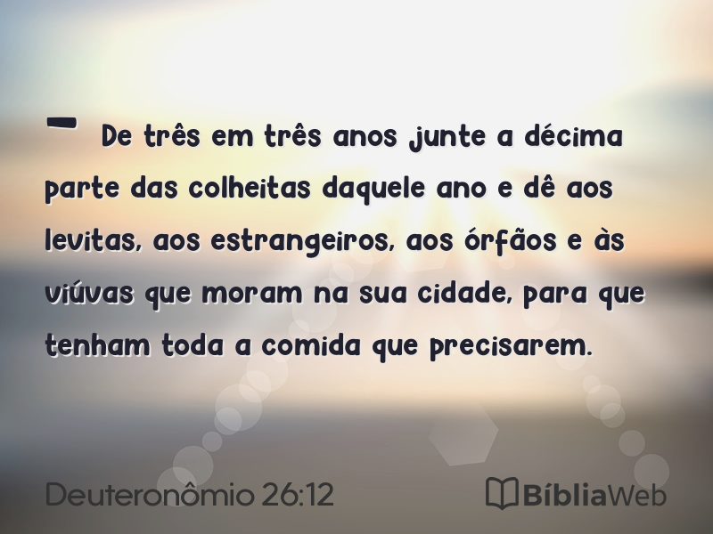 Deuteronômio 26:12 em imagem para compartilhar