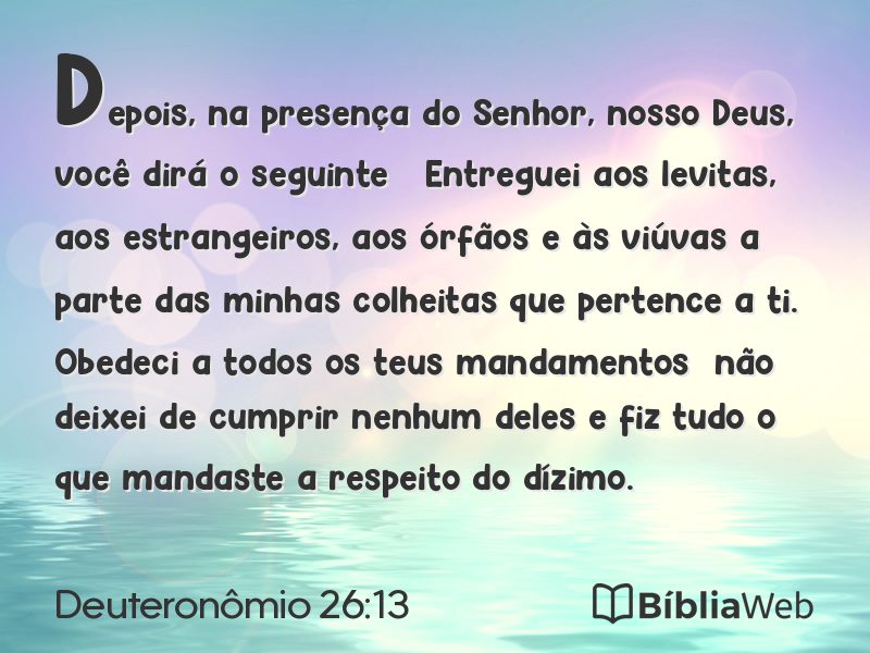 Deuteronômio 26:13 em imagem para compartilhar