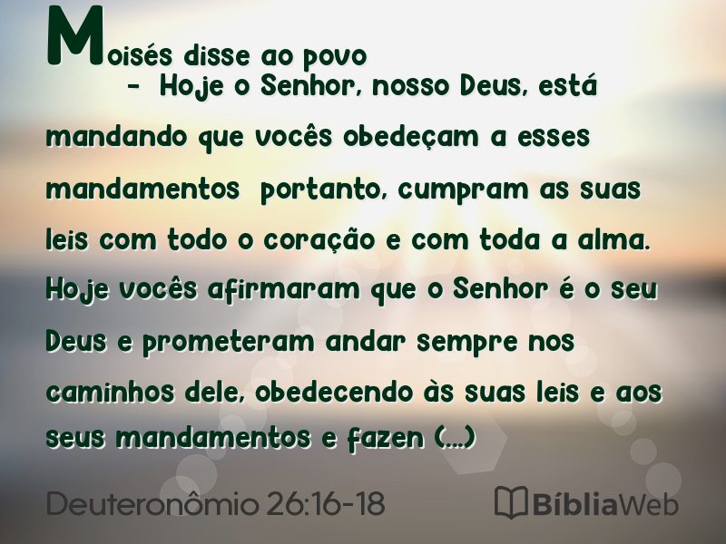 Deuteronômio 26:16-18 em imagem para compartilhar