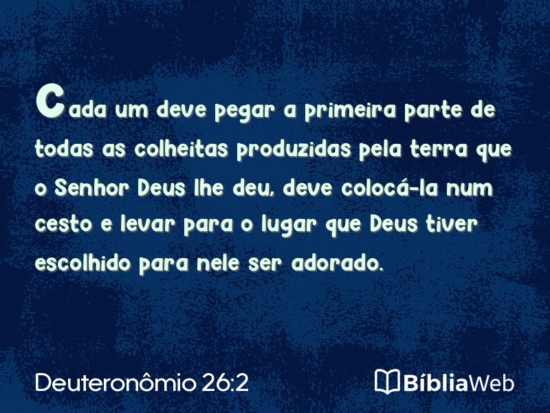 Deuteronômio 26:2 em imagem para compartilhar