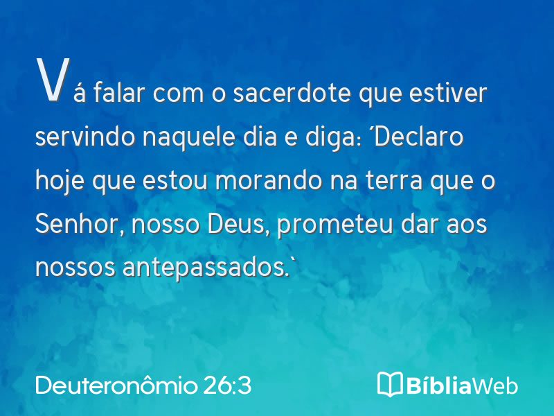 Deuteronômio 26:3 em imagem para compartilhar