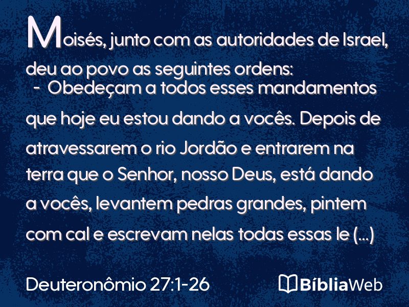 Deuteronômio 27:1-26 em imagem para compartilhar