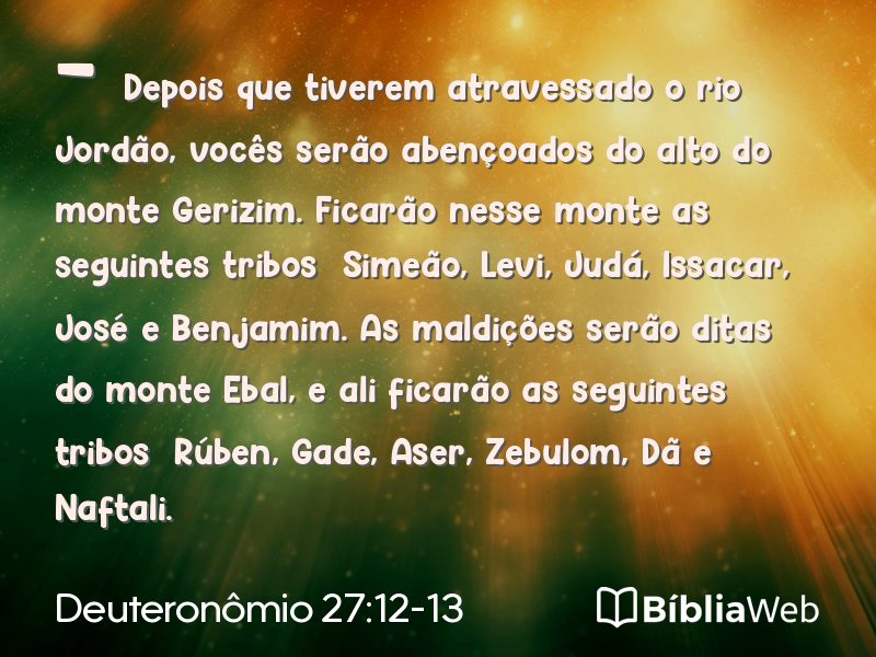 Deuteronômio 27:12-13 em imagem para compartilhar
