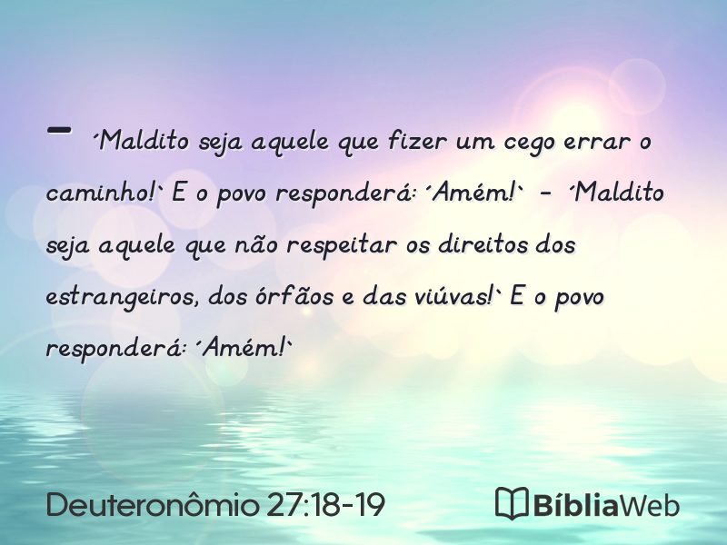 Deuteronômio 27:18-19 em imagem para compartilhar