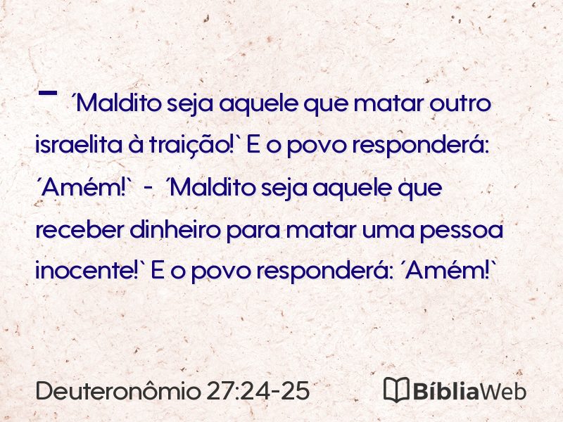 Deuteronômio 27:24-25 em imagem para compartilhar