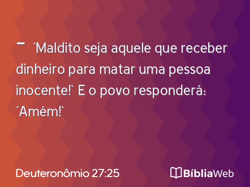 Deuteronômio 27:25 em imagem para compartilhar