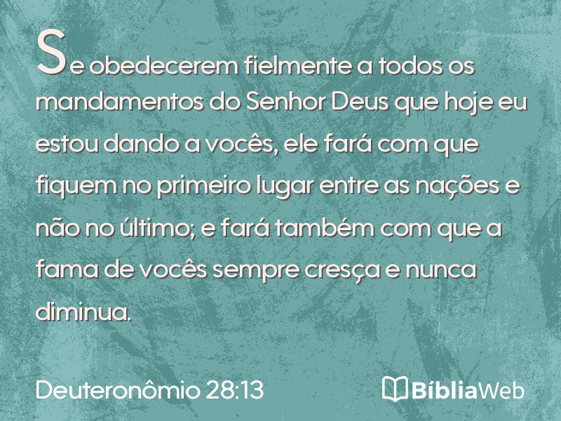 Deuteronômio 28:13 em imagem para compartilhar