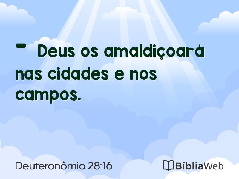 Deuteronômio 28:16 em imagem para compartilhar