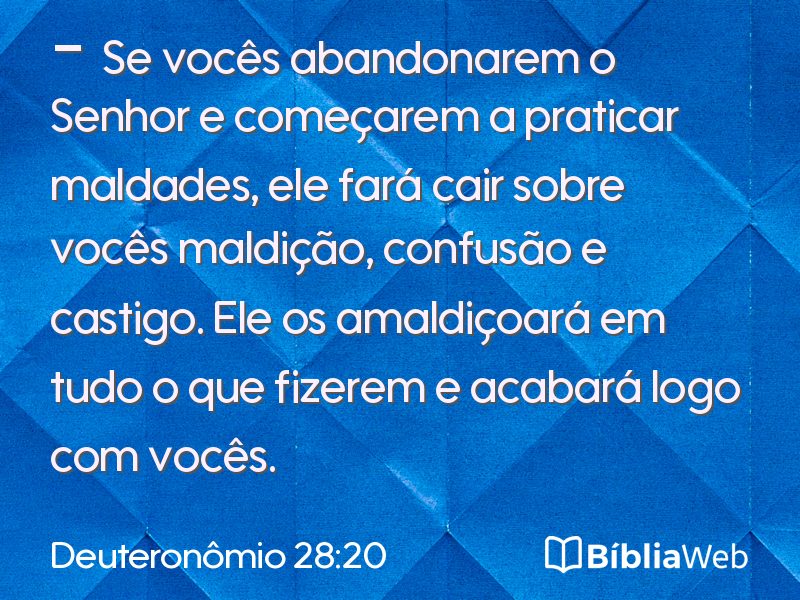 Deuteronômio 28:20 em imagem para compartilhar