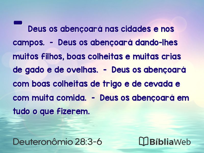 Deuteronômio 28:3-6 em imagem para compartilhar
