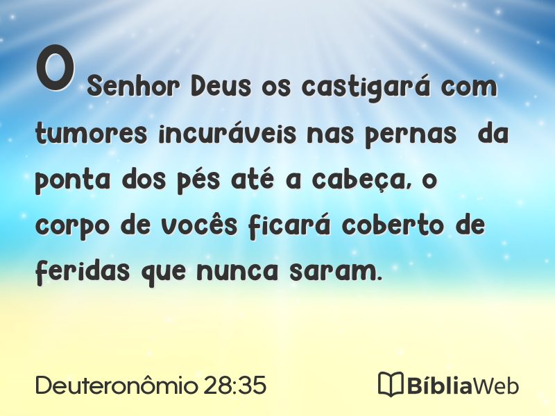Deuteronômio 28:35 em imagem para compartilhar