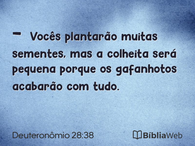 Deuteronômio 28:38 em imagem para compartilhar