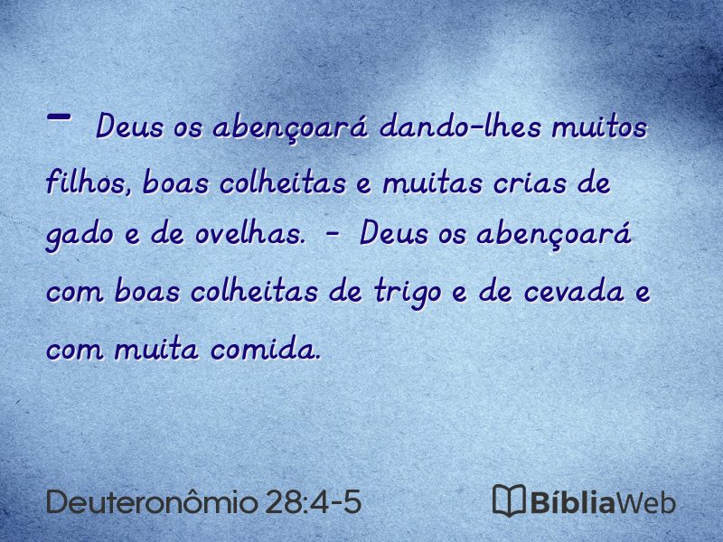 Deuteronômio 28:4-5 em imagem para compartilhar
