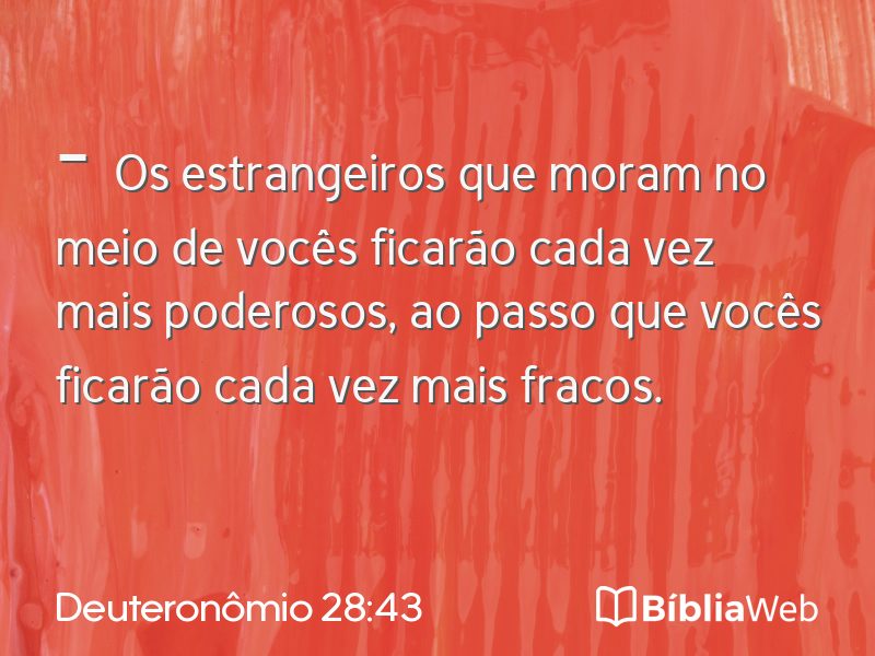 Deuteronômio 28:43 em imagem para compartilhar
