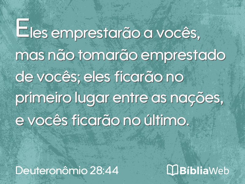 Deuteronômio 28:44 em imagem para compartilhar