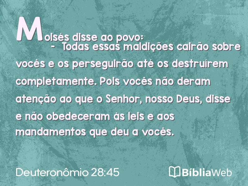 Deuteronômio 28:45 em imagem para compartilhar