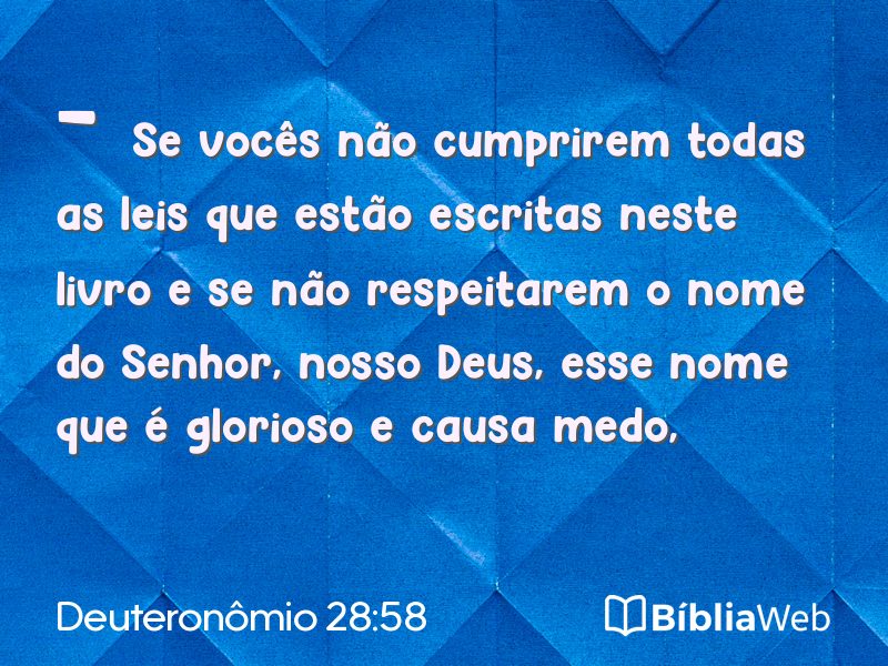 Deuteronômio 28:58 em imagem para compartilhar