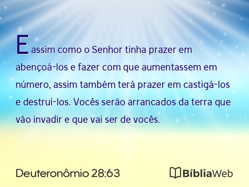 Deuteronômio 28:63 em imagem para compartilhar
