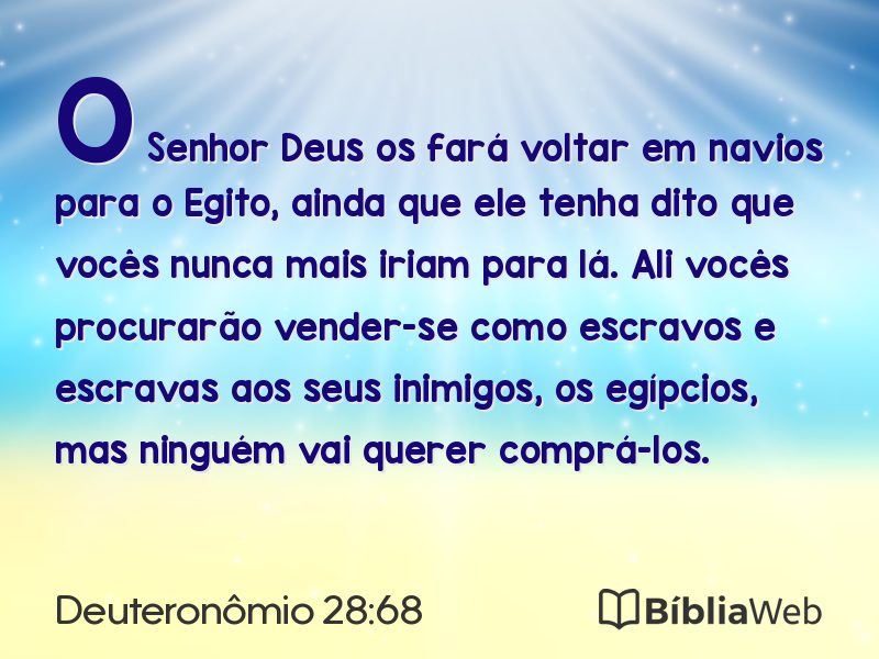 Deuteronômio 28:68 em imagem para compartilhar