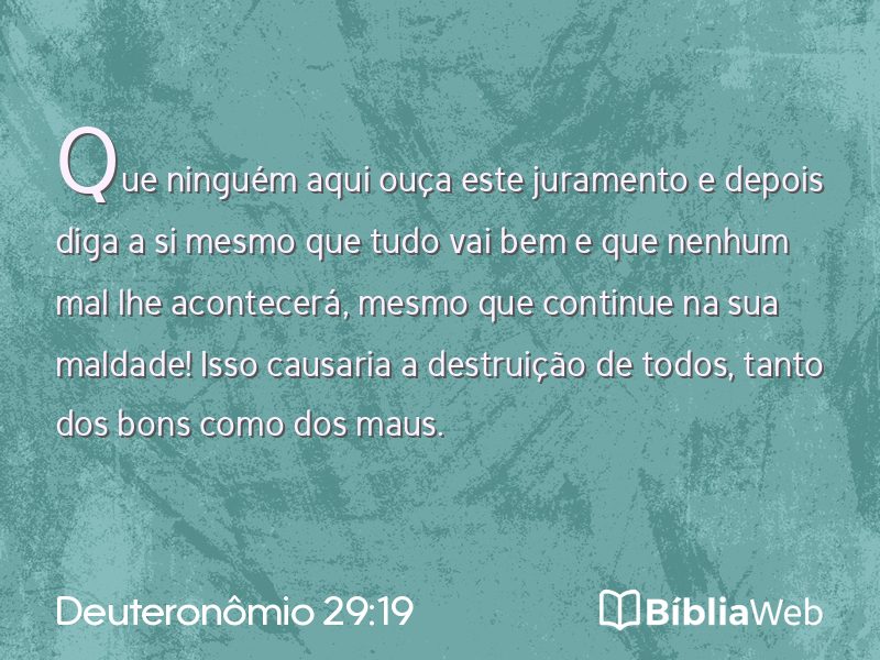 Deuteronômio 29:19 em imagem para compartilhar