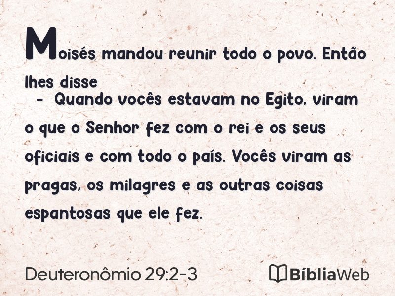 Deuteronômio 29:2-3 em imagem para compartilhar