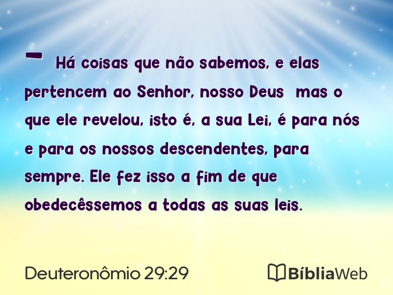 Deuteronômio 29:29 em imagem para compartilhar