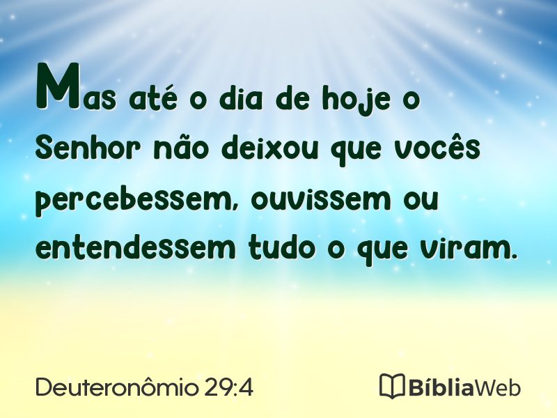Deuteronômio 29:4 em imagem para compartilhar
