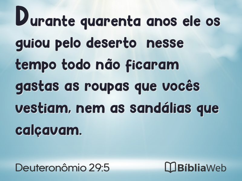 Deuteronômio 29:5 em imagem para compartilhar