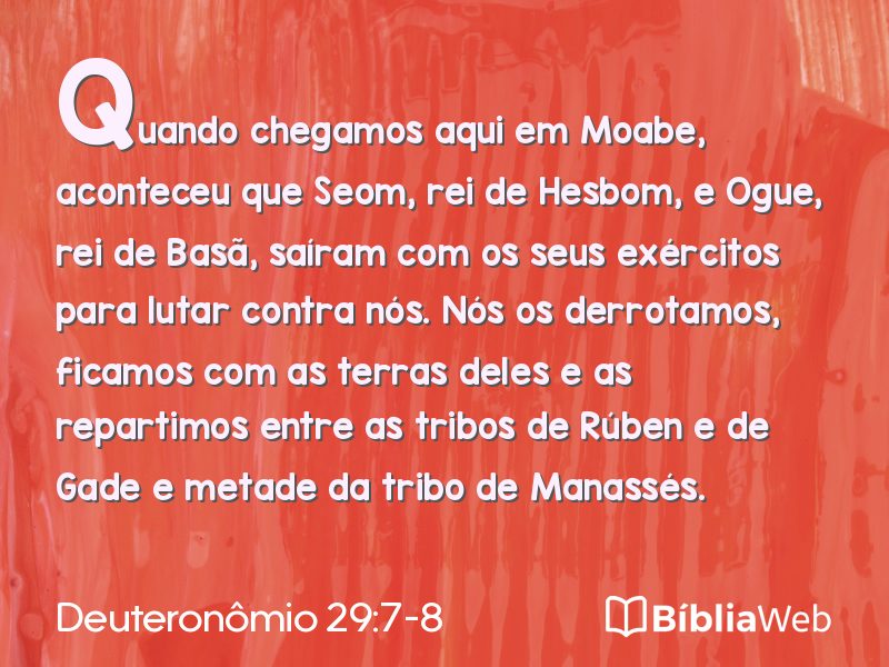Deuteronômio 29:7-8 em imagem para compartilhar