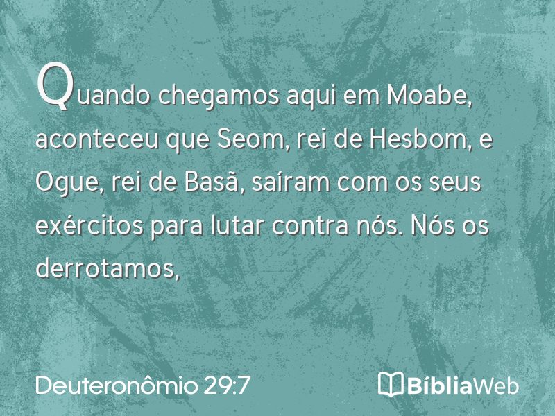 Deuteronômio 29:7 em imagem para compartilhar