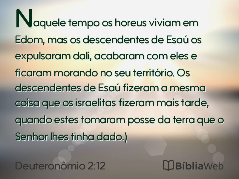 Deuteronômio 2:12 em imagem para compartilhar