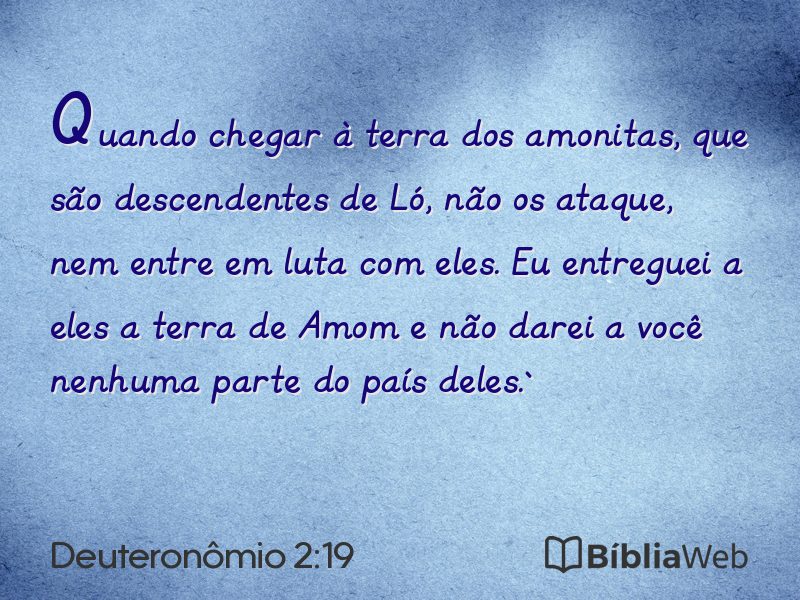 Deuteronômio 2:19 em imagem para compartilhar