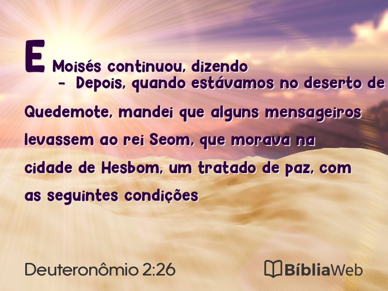 Deuteronômio 2:26 em imagem para compartilhar