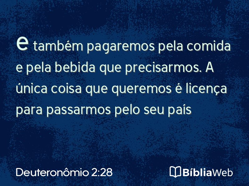 Deuteronômio 2:28 em imagem para compartilhar