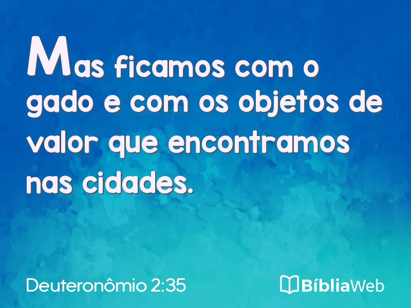 Deuteronômio 2:35 em imagem para compartilhar
