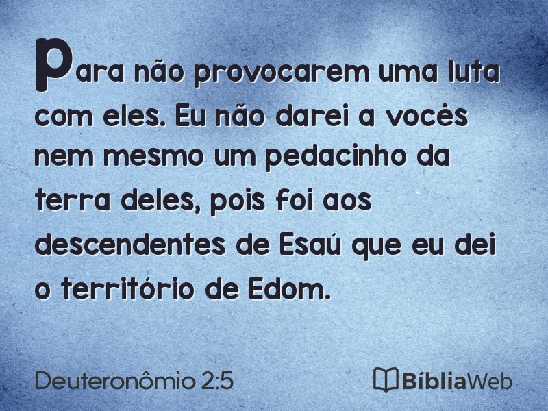 Deuteronômio 2:5 em imagem para compartilhar