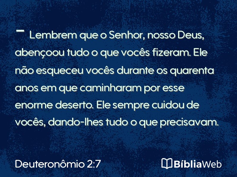 Deuteronômio 2:7 em imagem para compartilhar